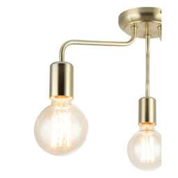 Rackhams Fraser 3 Light Metal Ceiling Flush Light - Brushed Brass - thumbnail 5