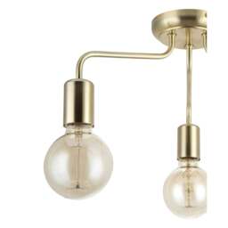 Rackhams Fraser 3 Light Metal Ceiling Flush Light - Brushed Brass - thumbnail 6