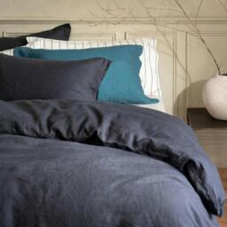Rackhams Midnight Grey French Linen Pillowcases - Super King - Pair - Oxford - thumbnail 3