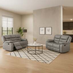 Rackhams Venice Leather Reclining Sofa Suite 3 + 2 Seater - Brown - thumbnail 3