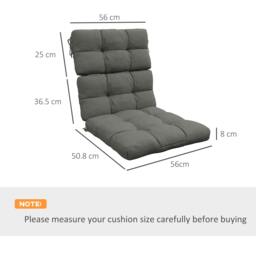 Rackhams 2pc Outdoor Seat Cushion with Backrest, Ties, for Garden, Grey - thumbnail 3