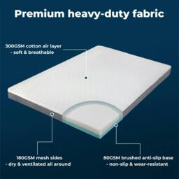 Rackhams Double Mattress Topper Memory Foam Ergonomic Dual Layer Hotel Quality - thumbnail 6
