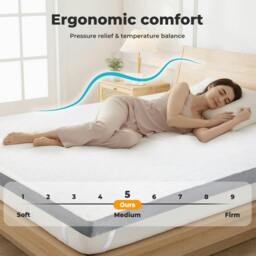 Rackhams Double Mattress Topper Memory Foam Ergonomic Dual Layer Hotel Quality - thumbnail 5