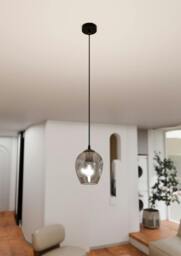 Rackhams ISTAR Pendant lamp  1 x E27 Black with Graphite Shade - thumbnail 6