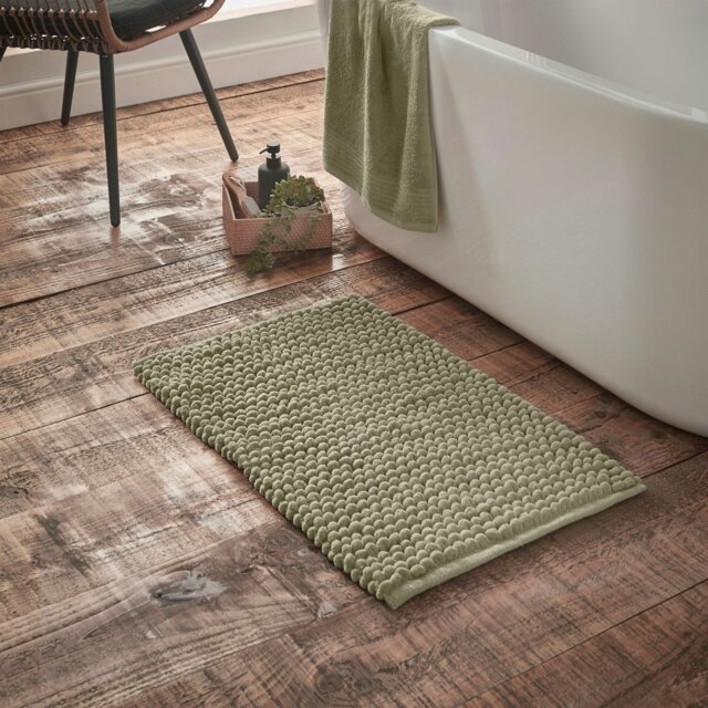 Rackhams Aspen Bobble Bath Mat - Sage - Bath Mat 50 x 80 cm - image 1