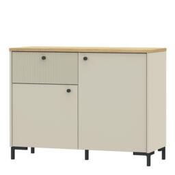 Rackhams Bixbite Sideboard with Fluted Detail, Drawer & Cupboard in Mauvella Oak and Sand - W 103.1 X  H 79 X  D 41.9cm - Mauvella Oak & Sand - 1 - thumbnail 4