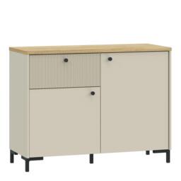 Rackhams Bixbite Sideboard with Fluted Detail, Drawer & Cupboard in Mauvella Oak and Sand - W 103.1 X  H 79 X  D 41.9cm - Mauvella Oak & Sand - 1 - thumbnail 2