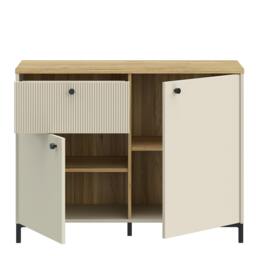 Rackhams Bixbite Sideboard with Fluted Detail, Drawer & Cupboard in Mauvella Oak and Sand - W 103.1 X  H 79 X  D 41.9cm - Mauvella Oak & Sand - 1 - thumbnail 6