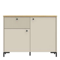 Rackhams Bixbite Sideboard with Fluted Detail, Drawer & Cupboard in Mauvella Oak and Sand - W 103.1 X  H 79 X  D 41.9cm - Mauvella Oak & Sand - 1 - thumbnail 3