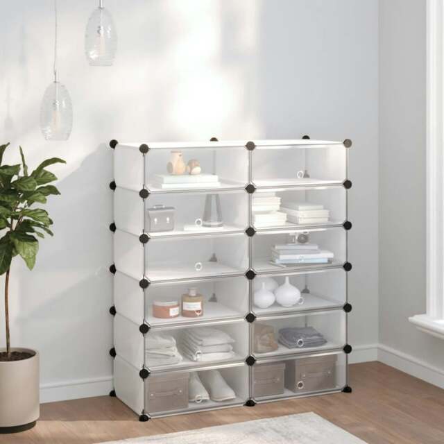 Rackhams Shoe Rack Transparent 94.5x36.5x106 cm PP - image 1