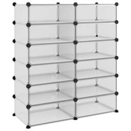 Rackhams Shoe Rack Transparent 94.5x36.5x106 cm PP - thumbnail 2