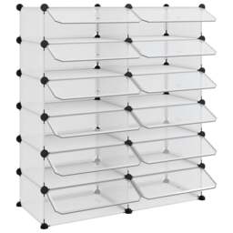 Rackhams Shoe Rack Transparent 94.5x36.5x106 cm PP - thumbnail 6