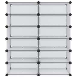Rackhams Shoe Rack Transparent 94.5x36.5x106 cm PP - thumbnail 3