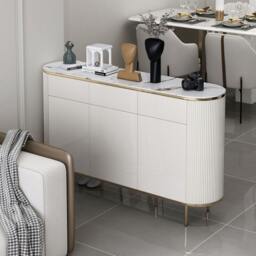 Rackhams Drake Shoe Storage, White & Gold - 120cm - Light Grey - thumbnail 4