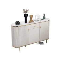 Rackhams Drake Shoe Storage, White & Gold - 120cm - Light Grey - thumbnail 6