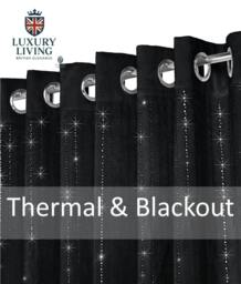 Rackhams Triple Woven Blackout Velvet Diamante Ring Top Curtains - Silver - 117cm width x 229cm drop - thumbnail 2