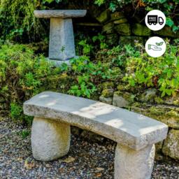 Rackhams Carved Bench and York Bird Bath Great Value 2pc Set - thumbnail 2