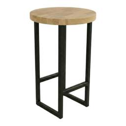 Rackhams Staved Oak Round Breakfast Bar Stool - thumbnail 2