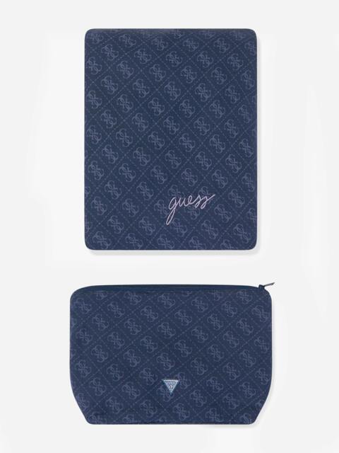 Rackhams Baby Logo Blanket with Pouch in Navy - Navy - One size - image 1