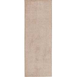 Rackhams Modern Plain Velour Cream Rug - Cream - 80X300 cm - thumbnail 1