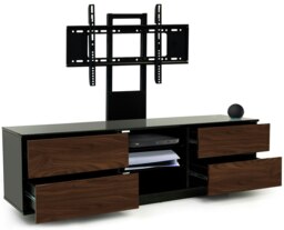"Rackhams AVITUS Gloss Black with 4-Walnut Drawers for up to 65"" LED/LCD/Plasma TV Stand with Mounting Arm" - thumbnail 4