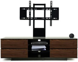 "Rackhams AVITUS Gloss Black with 4-Walnut Drawers for up to 65"" LED/LCD/Plasma TV Stand with Mounting Arm" - thumbnail 2
