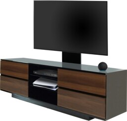 "Rackhams AVITUS Gloss Black with 4-Walnut Drawers for up to 65"" LED/LCD/Plasma TV Stand with Mounting Arm" - thumbnail 5