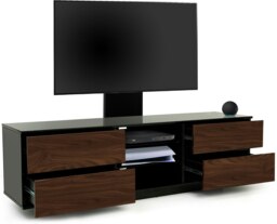 "Rackhams AVITUS Gloss Black with 4-Walnut Drawers for up to 65"" LED/LCD/Plasma TV Stand with Mounting Arm" - thumbnail 6