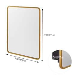 Rackhams Surface Mount Rectangular Bathroom Storage Mirror Cabinet with Round Corner, DM0921 - thumbnail 5