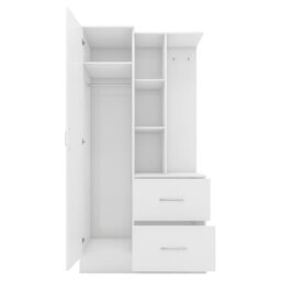 Rackhams Nevada Open Shelf Mirrored Wardrobe - White Gloss - thumbnail 4