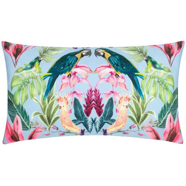 Rackhams Kali Birds Outdoor Cushion Cover - Sky Blue - 30cm x 50cm - Sky Blue - 100% Polyester - image 1