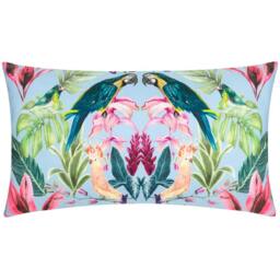 Rackhams Kali Birds Outdoor Cushion Cover - Sky Blue - 30cm x 50cm - Sky Blue - 100% Polyester