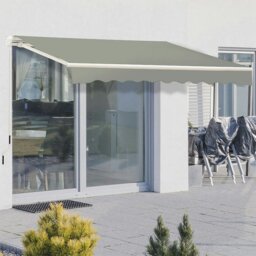 Rackhams 6ft/ 8ft/ 9ft/ 11ft/ 13ft Outdoor Retractable Patio Manual Shelter Awning Canopy for Window and Door - grey - 6ft - thumbnail 6