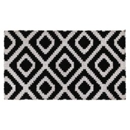 Rackhams Eco-Friendly Latex Backed Coir Entrance Doormat, 40x70cm - Monochrome Diamond - 1 - Black - thumbnail 2