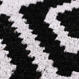 Rackhams Eco-Friendly Latex Backed Coir Entrance Doormat, 40x70cm - Monochrome Diamond - 1 - Black - thumbnail 4