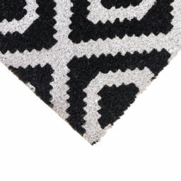 Rackhams Eco-Friendly Latex Backed Coir Entrance Doormat, 40x70cm - Monochrome Diamond - 1 - Black - thumbnail 3