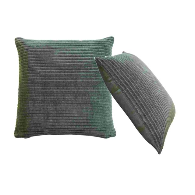 Rackhams Ribbed Green Cushion Set of 2 - image 1