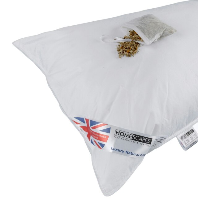 Rackhams Super Microfibre Camomile Pillow with Dried Camomile Insert Extra Fill - image 1