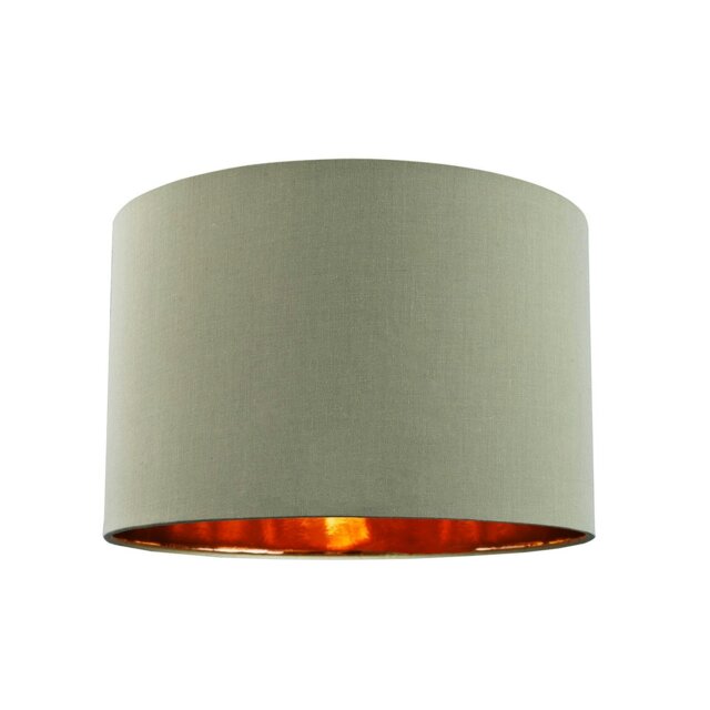 "Rackhams Contemporary Olive Cotton 10"" Table/Pendant Lampshade with Shiny Copper Inner" - image 1