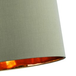 "Rackhams Contemporary Olive Cotton 10"" Table/Pendant Lampshade with Shiny Copper Inner" - thumbnail 5