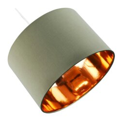 "Rackhams Contemporary Olive Cotton 10"" Table/Pendant Lampshade with Shiny Copper Inner" - thumbnail 4