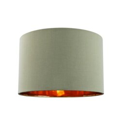 "Rackhams Contemporary Olive Cotton 10"" Table/Pendant Lampshade with Shiny Copper Inner"