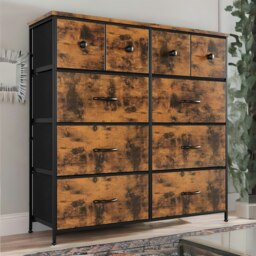 Rackhams Industrial 10 Drawer Chest Rustic Brown - thumbnail 4