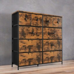 Rackhams Industrial 10 Drawer Chest Rustic Brown - thumbnail 2