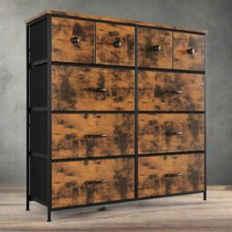 Rackhams Industrial 10 Drawer Chest Rustic Brown - thumbnail 3