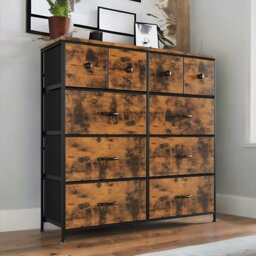 Rackhams Industrial 10 Drawer Chest Rustic Brown
