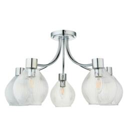 Rackhams Hamilton 5 Light Polished Chrome Semi Flush Ceiling Light - thumbnail 4