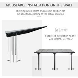 Rackhams Outdoor Patio Gazebo Pergola, Aluminum Post, 4.35 x 3 m PC Roof - thumbnail 4