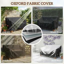 Rackhams Garden Bench 2 Seater, Wooden Outdoor Bench with Waterproof Cover - Poplar Wood, Oxford Cloth - Garden Bench - Light Brown - thumbnail 4