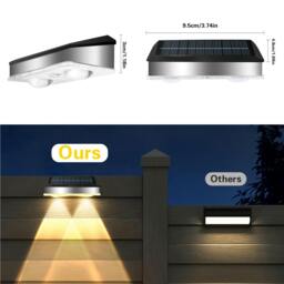 Rackhams Outdoor Solar Waterproof Stainless Steel Wall Light - Warm Light - thumbnail 4